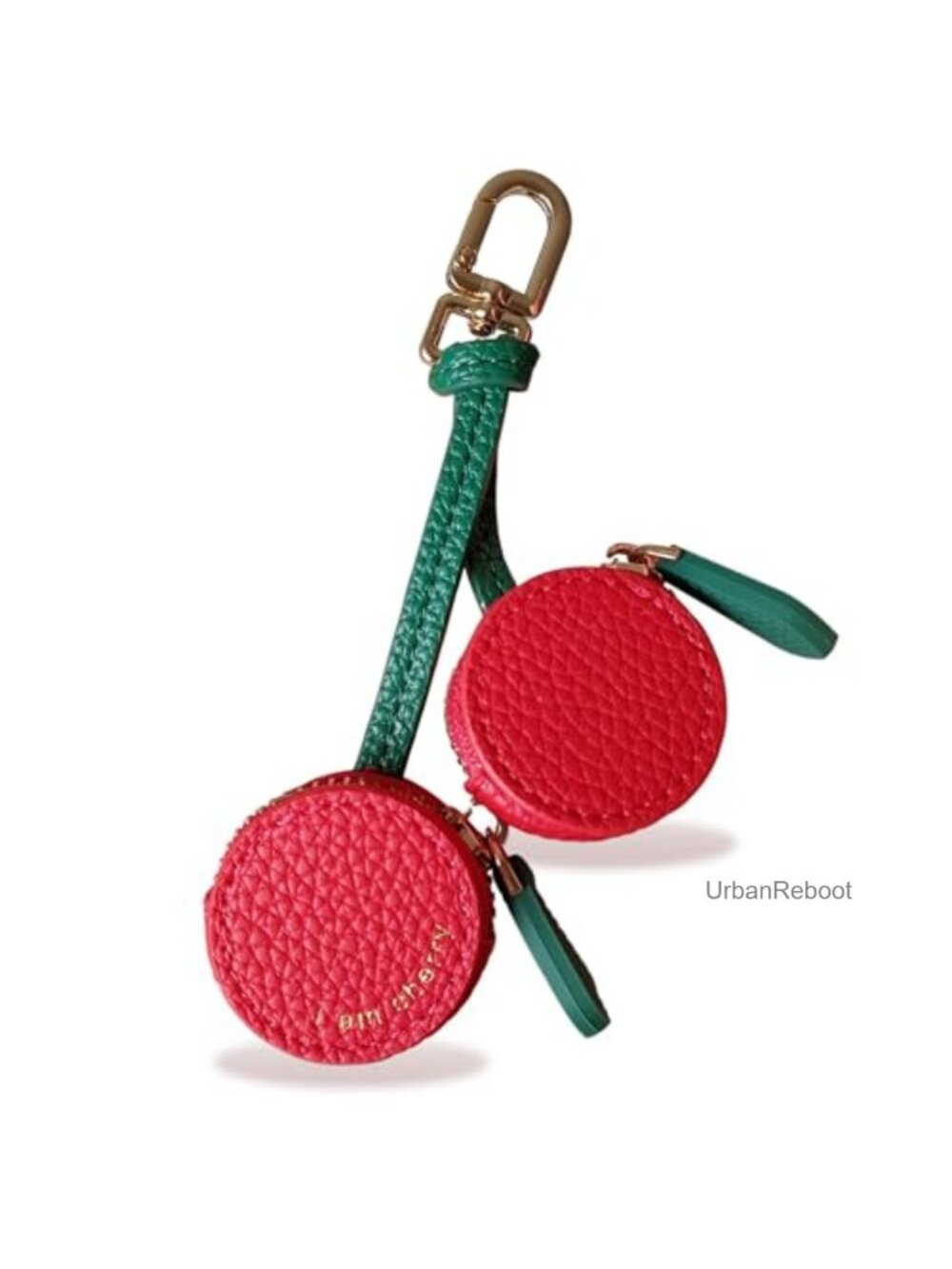 PU Leather Cherry Keychain Mini Handbag Bag Charm Purse Accessory